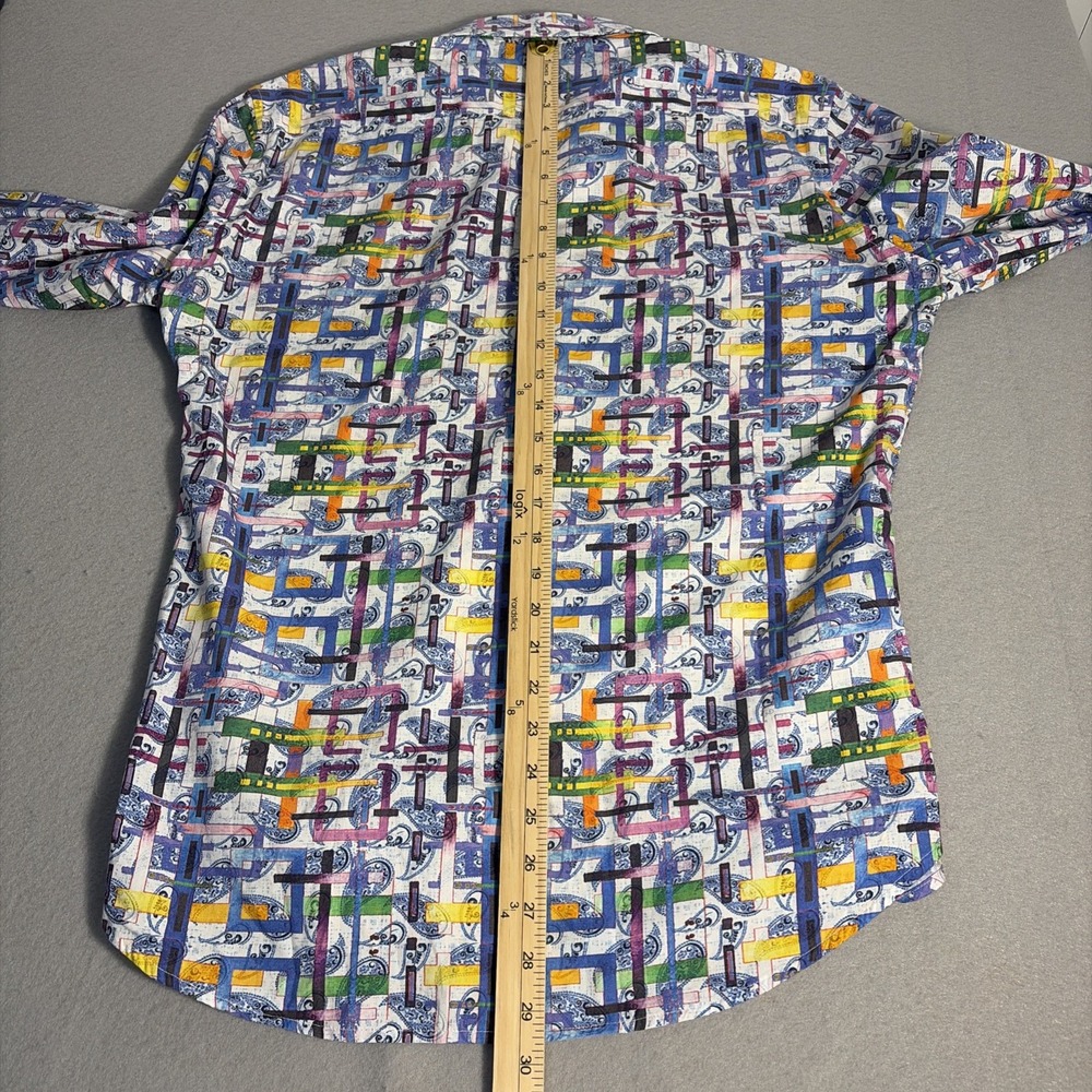 Robert Graham Shirt Mens L Paisley Print Long Sleeve Button Down Bright Colors - Picture 12 of 14